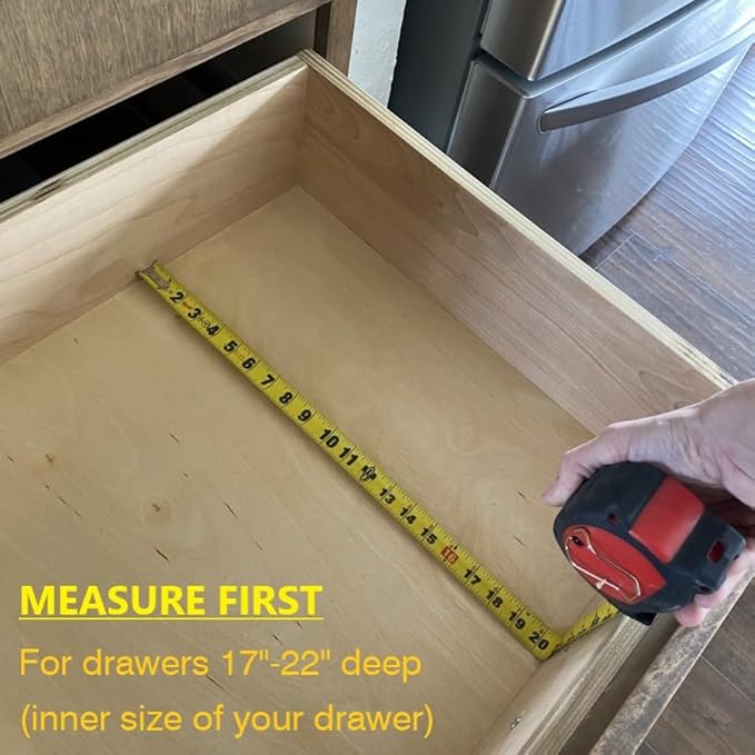 Fabsome Drawer Divider 6 Pack, Bamboo Kitchen Dividers Organizers Adjustable 17''-22'', Wooden Dresser Separators for Nursery Organization Clothes Socks Underwear Baby Clothing, with Soft Foam Ends