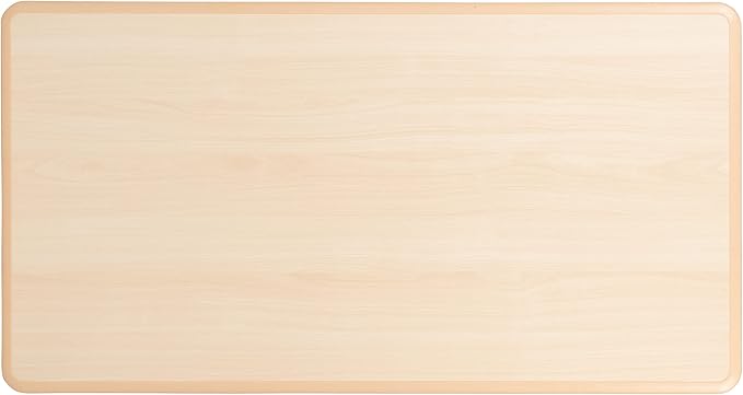 EMMA + OLIVER 23.625" W x 47.25" L Rectangle Natural Plastic Activity Table Set with 6 Chairs