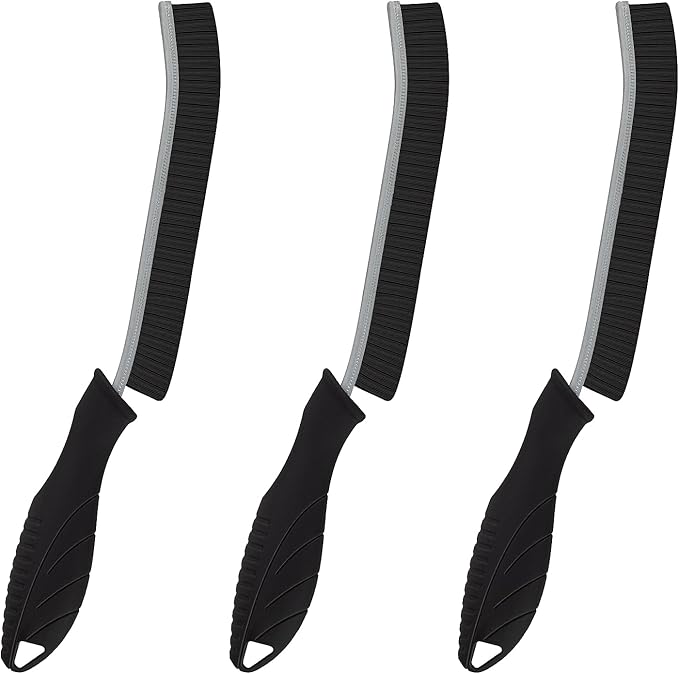 Cleaning Brush - 3 Pcs Hard Bristle Crevice Cleaning Brush, Grout Brush, Scrub Brush for Tile Grout Crevice, Gap Cleaning Tools for Bathroom Kitchen Toilet Window Track (3, Black)