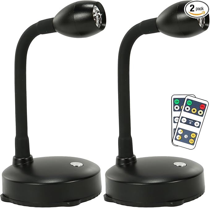 Cordless Spotlight Battery Operated, LED Picture Light, Dimmable Accent Light with Remote, Indoor Stick on Display Lamp for Plant Tree Photo Dartboard Painting Artwork Portrait