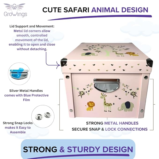 GroWings Baby Keepsake Box - Large Memory Storage for Newborns, Suitable for Boys and Girls, Strong, Durable, and Collapsible Gifts