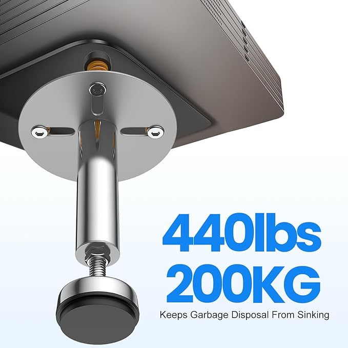 Garbage Disposal Support, Adjustable Spring Shock Absorber Bracket (7.48-10.62 inch (19-27cm)), Holds Up tp 440lbs, Stainless Steel Noise Reduction Installation Kit