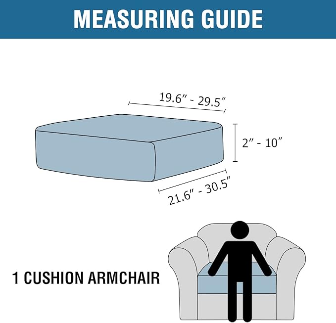 H.VERSAILTEX Velvet Stretch Couch Cushion Cover Plush Cushion Slipcover for Chair Cushion Furniture Protector Seat Cushion Sofa Cover (1 Piece Armchair Cushion Covers, Burgundy)