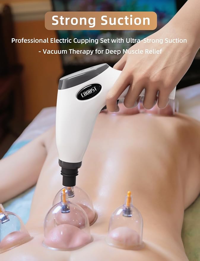 Cupping kit for Massage Therapy, Profession Cupping Set with Electric Cupping Guasha Pump, Cupping Therapy Set with 8pcs High Temp and High Pressure Resistant Vacuum Suction Cups for Cellulite