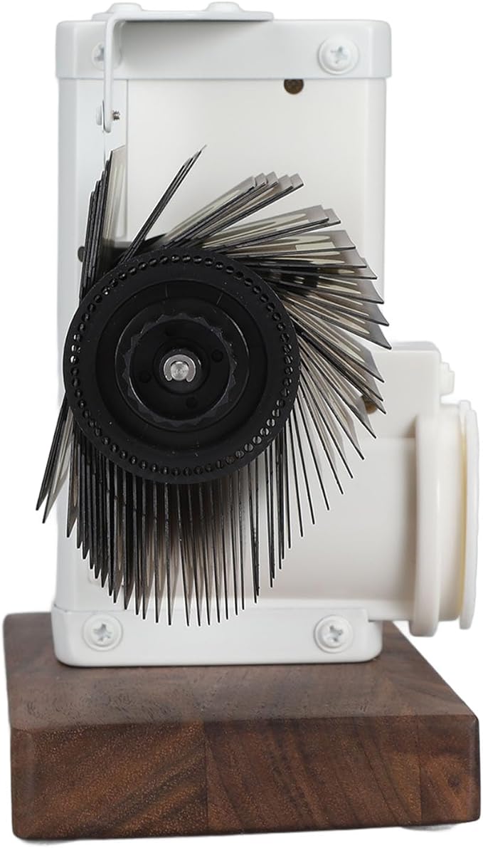 Flip Desk Clock, Retro Vintage Flip Desk Table Clock, Digital Clock Sided Large Numbers Mechanical Flip Clock Wood Base for Living Room, Study Room and Office（Frosted White）