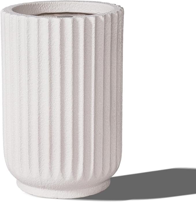 Classic Roman Column Style Planter | 20" Tall | Black & White Options | Ideal for Entrance & Living Room Corner | Durable Fiberglass Composite