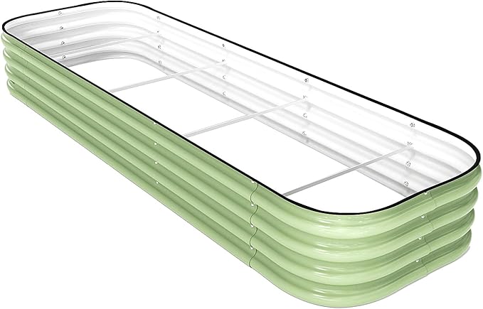 DaisyVibe Raised Garden Bed Kit, Planter Raised Garden Boxes Outdoor, Oval Large Metal Raised Garden Beds for Vegetables Flowers (Green, 6.5ftx2ftx1ft)
