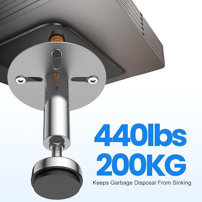 Garbage Disposal Support, Adjustable Spring Shock Absorber Bracket (5.91-7.87 inches), Holds Up tp 440lbs, Stainless Steel Noise Reduction Installation Kit