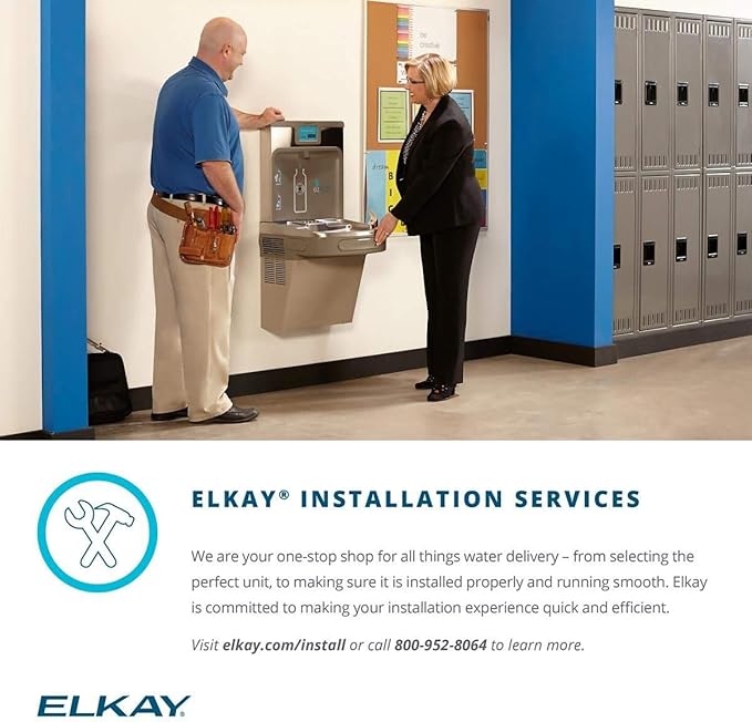 Elkay EZS8WSLK ezH2O Bottle Filling Station with Single ADA Cooler Non-Filtered Refrigerated Light Gray
