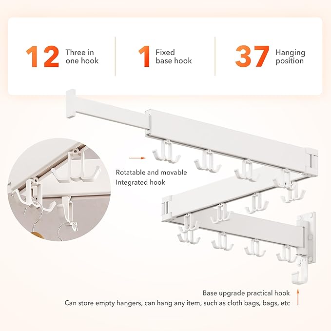 Clothes Drying Rack Wall Mounted,Drying Rack Clothing Wall Mount,Laundry Drying Rack,Collapsible Dying Racks for Laundry