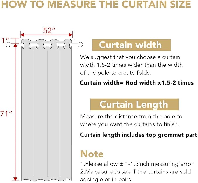 H.VERSAILTEX Room Darkening Curtains for Living Room Light Reducing Thermal Insulated Window Treatment Panels/Drapes Grommet Top 2 Panels (Ivory - 52 x 72 Inches)