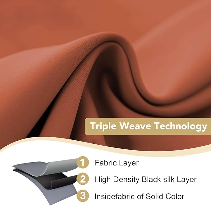 H.VERSAILTEX Thermal Insulated Blackout Window Panels Microfiber Formaldehyde-Free Kids Curtains for Holiday Season Home Decoration,Grommet Top,52 by 96 - Inch - Orange - Set of 2