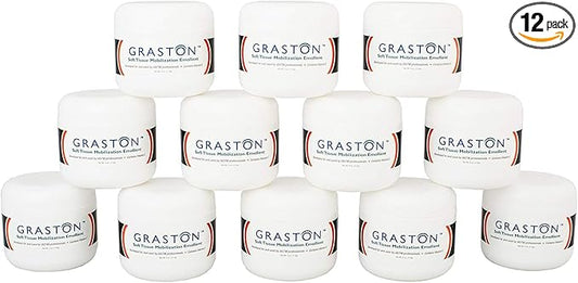 Graston Technique Vitamin E Enriched Emollient - 4oz Jar, Ideal for IASTM Lotion & Massage Therapy Cream, Perfect Vitamin E Cream for Massage and Physical Therapy, 12-Pack