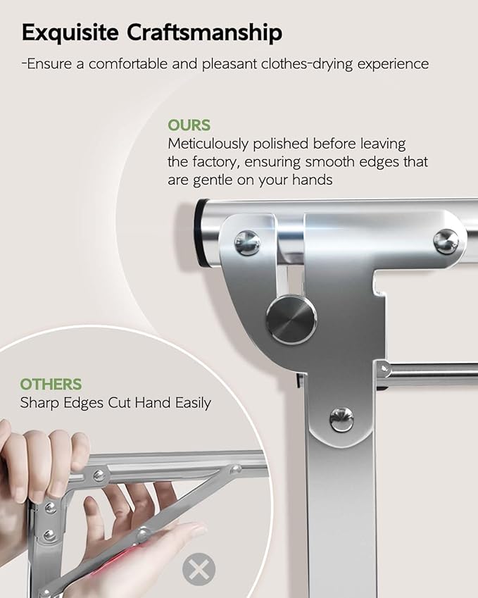 Clothes Drying Rack 63 Inches Folding Indoor Outdoor, Drying Rack Clothing Collapsible, Foldable Portable Laundry Drying Rack, Heavy Duty Laundry Hanger Dryer Rack, with 20 Hooks 12 Clips