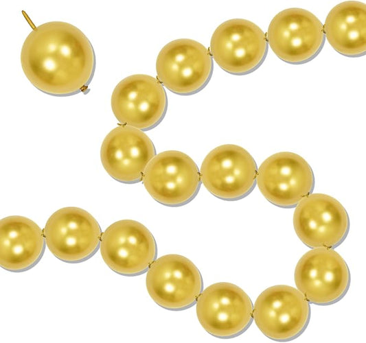 Gold Quick Link Balloons, 60PCS Linking for Balloon Wall Arch Chains, 6inch Linkable for Wedding Birthday Baby Shower Engagement Graduation Party Decorations