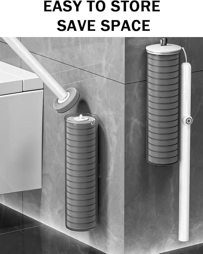 Disposable Toilet Brush&Holder with 18pcs Refills Pads, Toilet Cleaning Kit System,Toilet Bowl Cleaner Wand Holder and Set (1 Wand+1 Caddy+18 Refills)