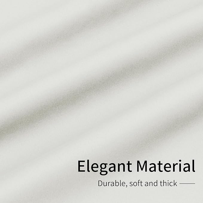 Easy-Going Blackout Curtains for Bedroom, Solid Thermal Insulated Grommet and Noise Reduction Window Drapes, Room Darkening Curtains for Living Room, 2 Panels (42x36 in, Ivory)