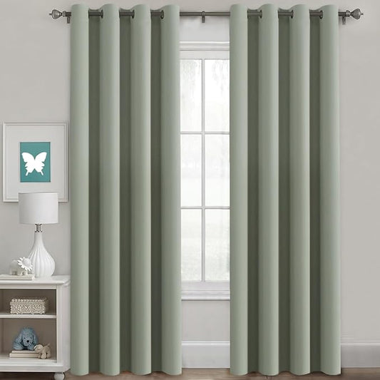 H.VERSAILTEX Blackout Curtains for Bedroom/Living Room, Length 63"/72"/84"/96"/108", Multi Colors, Room Darkening Thermal Insulated Grommet Window Curtains - 2 Panels