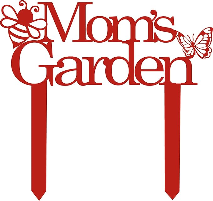 Custom Patio Meta Sign with Stake, Bee and Butterfly Decoration, Farmhouse Yard Art - Personalized Gardener Name, Gift for Mom & Grandma
