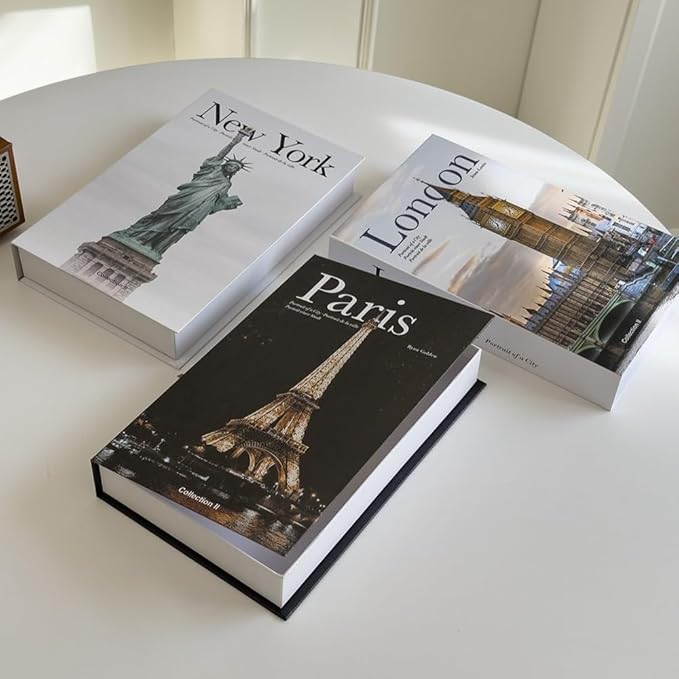 Decorative Storage Book Box – Hidden Storage for Remote Controls, Keys, and Small Items – Elegant Home Decor for Living Room, Bedroom, Coffee Table – Modern Style Faux Book Organizer (Pairs)