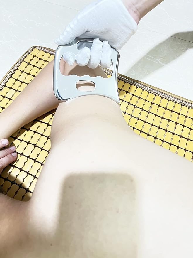 Gua sha Tool gua sha Stainless Steel iastm Tool Gussha Massage Tool Muscle Scraping Tool for Soft Tissue Therapy and Reduce Arms,Back, Legs, Neck Muscle Pain(DS)…