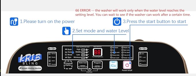Full Automatic Washing Machine with LED Display, 17.7 lbs Portable Washer Drain Pump, 10 Programs & 8 Water Levels Selections, Ideal for RV, Camping, Apartment, Dorm, Gold