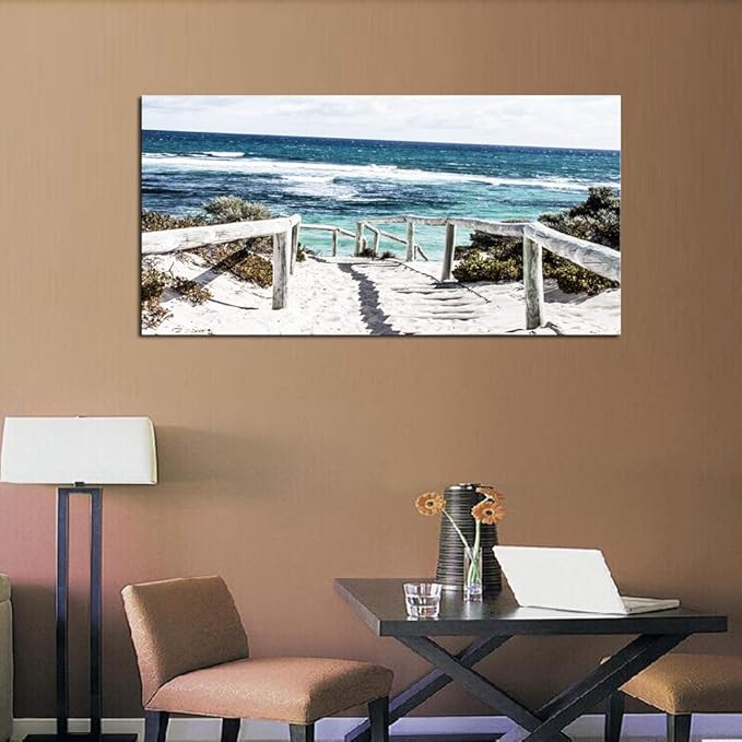 DZL Art S74275 Rottnest Island Beach Seascape Painting Sea Nature Pictures Wall Art Canvas Prints Painting Ready to Hang for Living Room Bedroom Decor Office Wall Decor Home Decoration