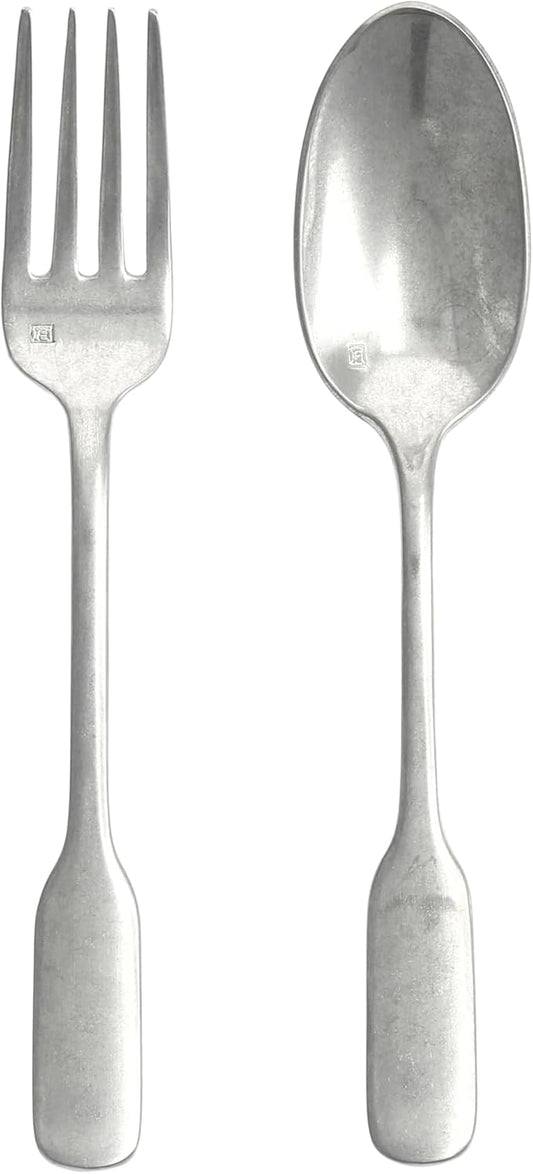 Fortessa Ashton 18/10 Stainless Steel, 2 Piece Serving Set, Antiqued Silver