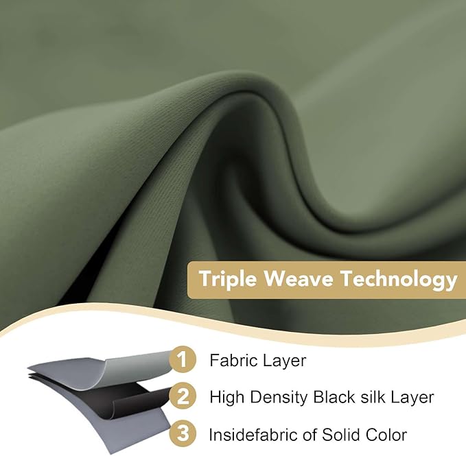 H.VERSAILTEX Premium Blackout Thermal Insulated Room Darkening Curtains for Bedroom/Living Room - Classic Grommet Top (2 Panels, Bronze Green, 52 Inch by 84 Inch)