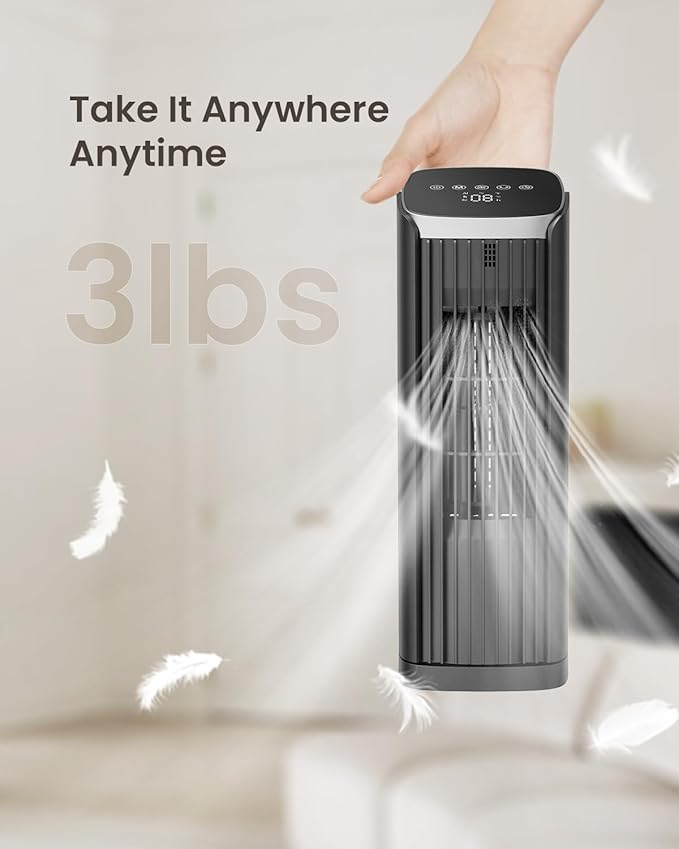 Fan for Bedroom, 13" Tower Fan with Remote, 4 Modes 4 Speeds Max 24ft/s, 70° Oscillating Desk Fan, 12H Timer Portable Fans, Cooling Fans for Office, Home