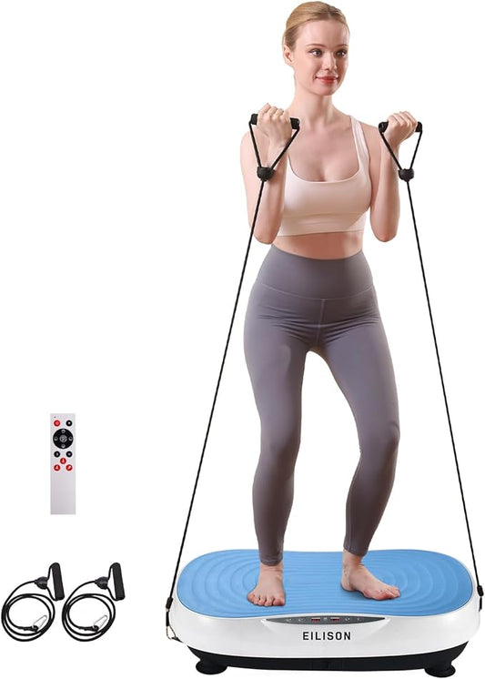 EILISON Glory Vibration Plate Exercise Machine - Whole Body Workout Vibration Fitness Platform Equipment for Home & Travel Workout, Weight Loss, Toning & Wellness