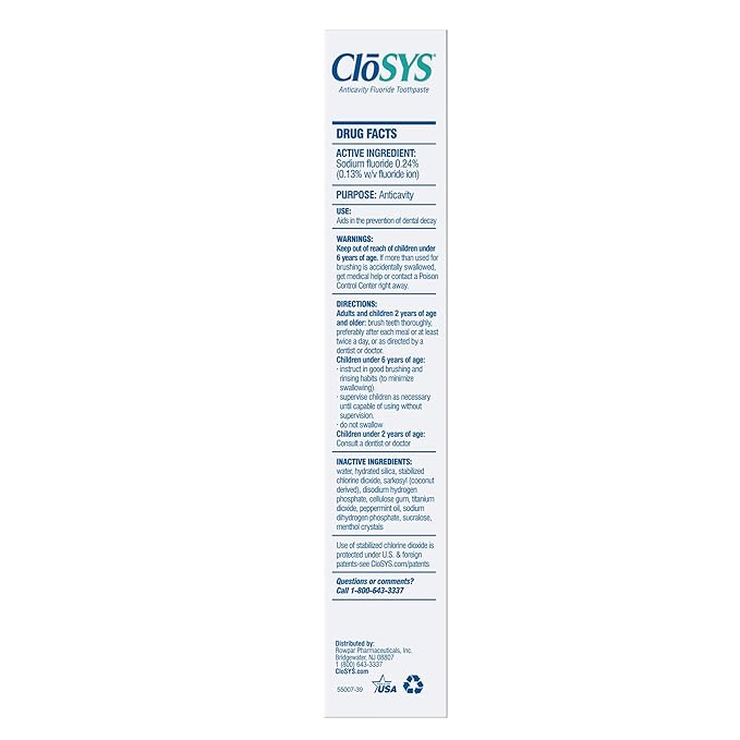 CloSYS Fluoride Toothpaste, 7 Ounce, Gentle Mint, Whitening, Enamel Protection, Sulfate Free