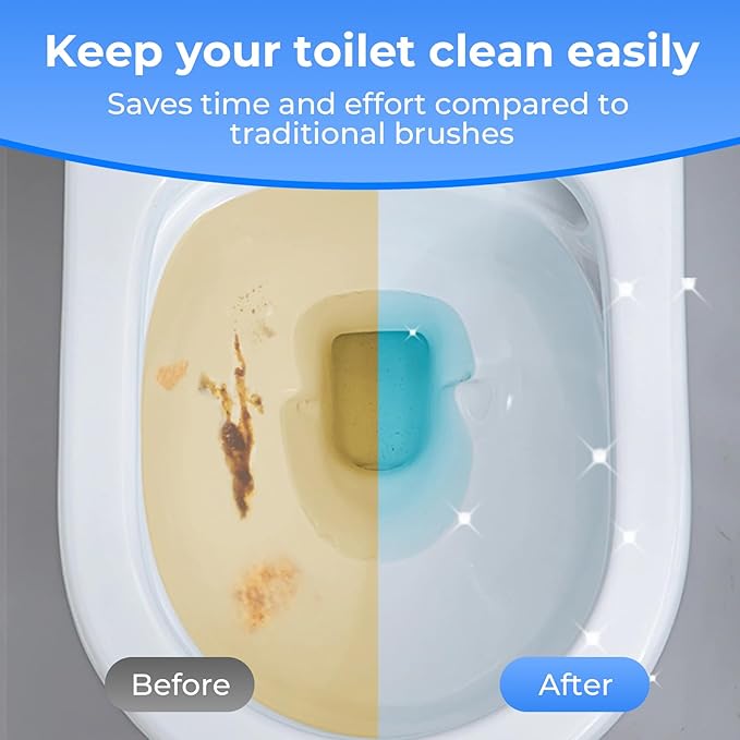 Disposable Toilet Brush&Holder with 18pcs Refills Pads, Toilet Cleaning Kit System,Toilet Bowl Cleaner Wand Holder and Set (1 Wand+1 Caddy+18 Refills)