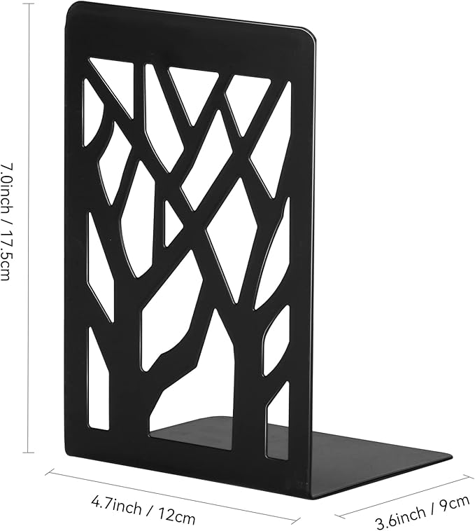 Decorative Metal Bookends Black Set of 4