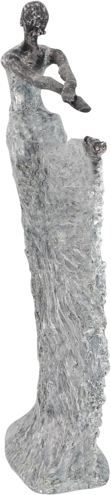 Deco 79 Polystone Dancer Decorative Sculpture Home Decor Statue, Accent Figurine 12" x 3" x 16", Gray