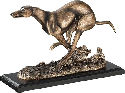 Design Toscano NY1280200 Greyhound Whippet Art Deco Dog Statue, Bronze