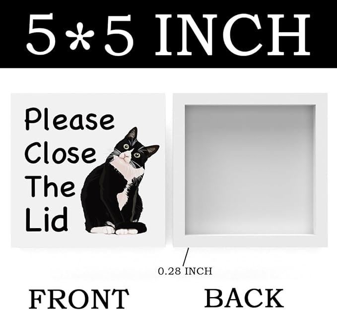 Funny Bathroom Decor, Funny Bathroom Wall Art, Black and White Bathroom Decor, Boho Bathroom Decor, Bathroom Decor for Shelves, Wooden Box Decor Sign for Home Farmhouse Living Room Table Shelf