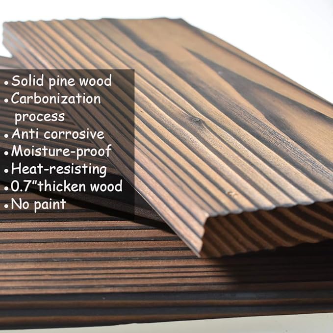 Floating Shelves Rustic Wood Wall Mounted Shelf Practical Metal Fence Design Ideal for Bedroom, Bathroom, Kitchen Set of 3(Brown)