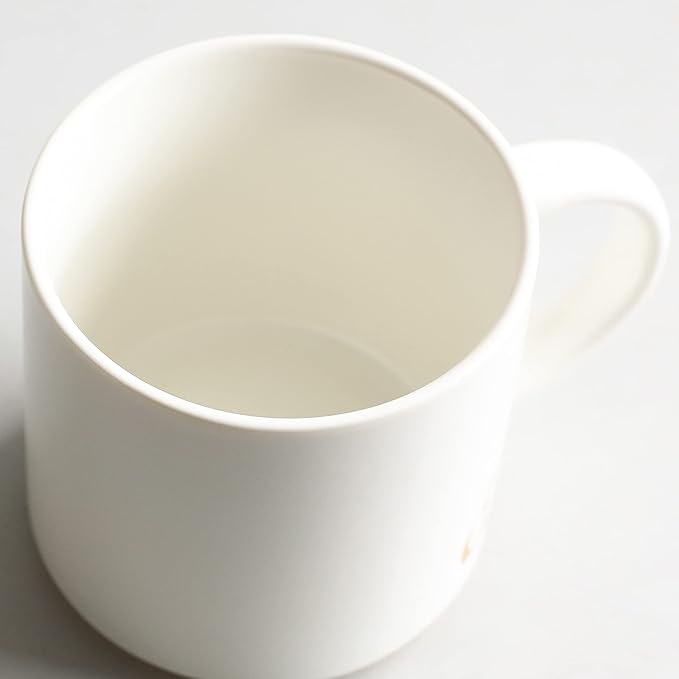 COLLECTIVE HOME - Monogram Ceramic Mugs, 15 oz Golden Initial Coffee Cups, Elegant Alphabet Tea Mugs, Elegant Personalized Mug with Gift Box, Luxurious Cups for Office and Home (e)