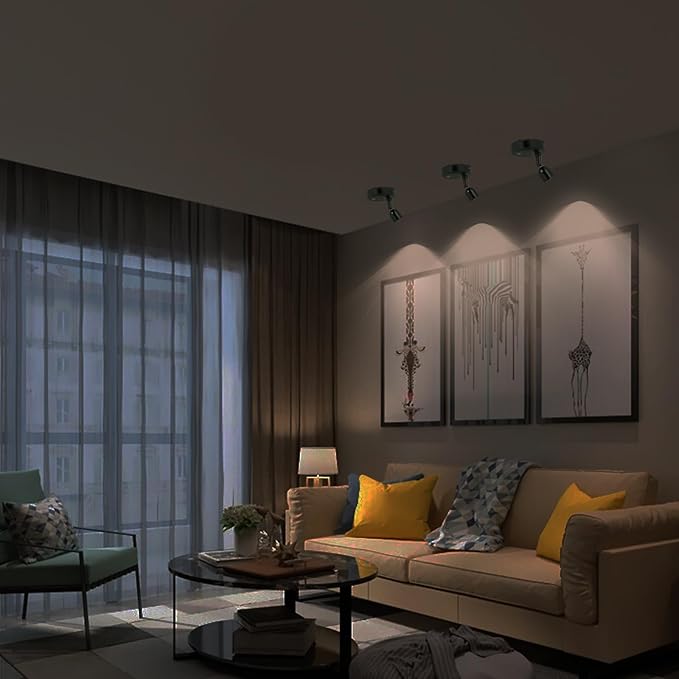 Cordless Spotlight Battery Operated, LED Plant Light, Dimmable Accent Light with Remote, Indoor Display Up Lighting for Picture Photo Tree Dartboard Wall Decor Painting Artwork Portrait