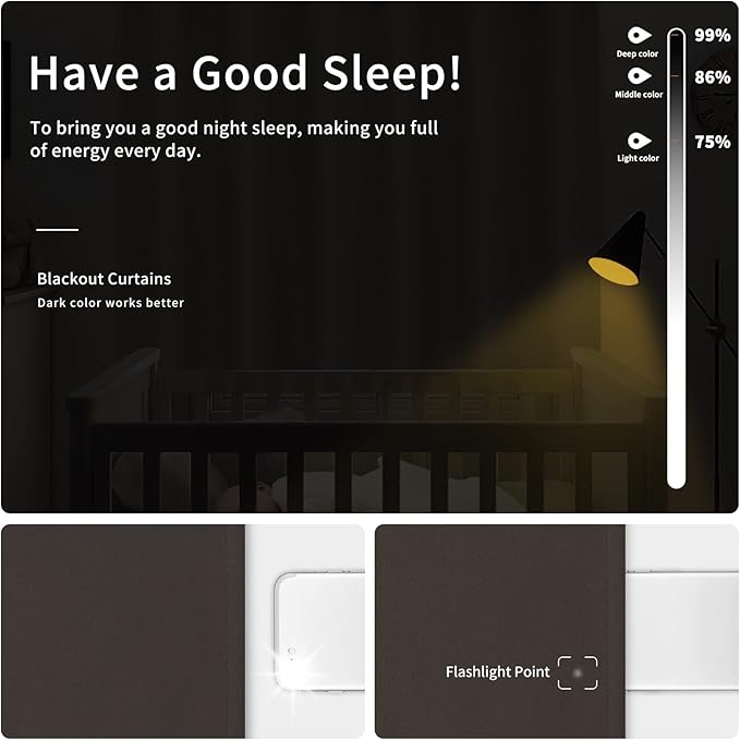 Easy-Going Blackout Curtains for Bedroom, Solid Thermal Insulated Grommet and Noise Reduction Window Drapes, Room Darkening Curtains for Living Room, 2 Panels(46x63 in, Taupe)