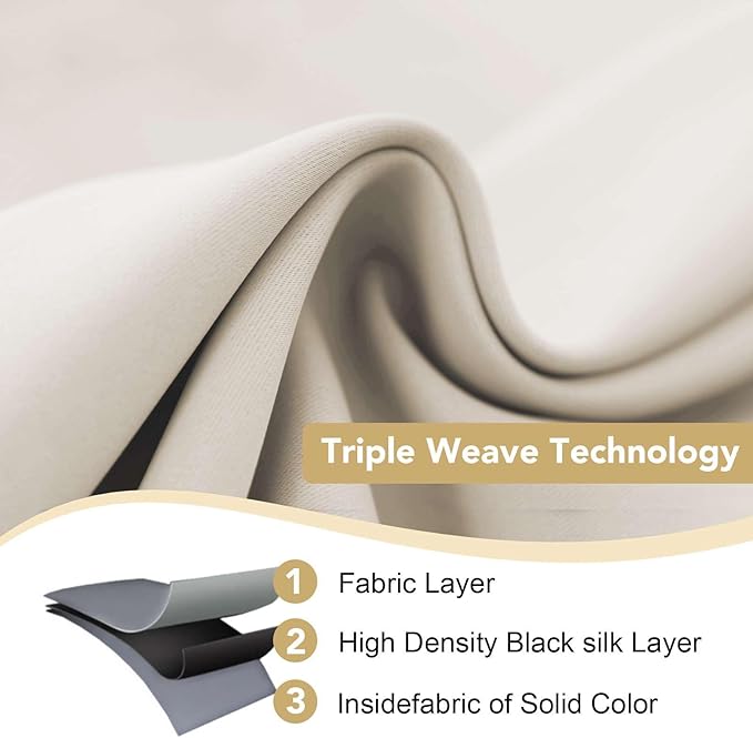 H.VERSAILTEX Ultra Soft Microfiber Thermal Insulated Antique Copper Grommet Blackout Curtains/Window Treatment Draperies 52 by 72 - Inch for Living Room/Bedroom, Set of 2 - Fog