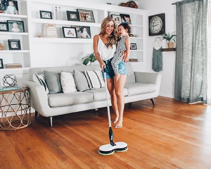 Electric Mop for Floor Cleaning, As Seen On TV, Cordless Spin Mopper Motorised Electric Mops for Hardwood Tile Laminate Floor Daily Light Cleaning (No Water Tank)