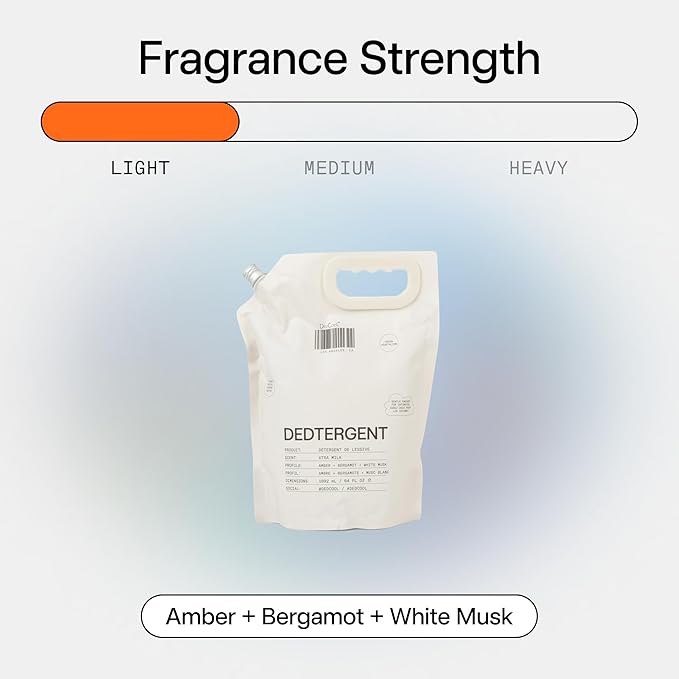 DedCool Liquid Laundry Dedtergent (Xtra Milk Refill 64 oz) Luxurious Fragrance, Scented, Removes Stains, Ideal for 60 Washes, Infused with Essential Oils, Vegan, Non-Toxic, Cruelty & Dye Free