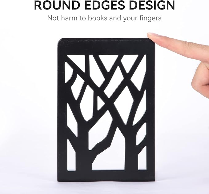 Decorative Metal Bookends Black Set of 4