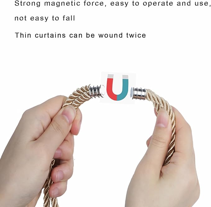 Fenghuangwu 4Pack Magnetic Curtain Tiebacks – Bohemian Style Handmade Woven Tie-Backs for Drapes,Elegant Exquisite Knot Holdbacks,Outdoor Boho & Modern Home Decor -Red