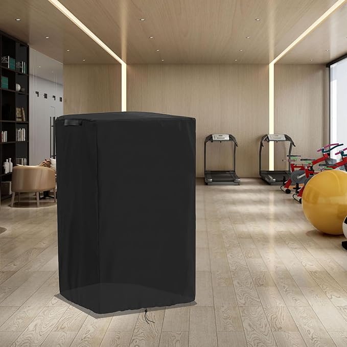 Cover for Lifepro Vibration Plate,Dust-Proof Vibration Plate Exercise Machine Cover,Adjustable Drawstrings, UV and Water-Resistant, Lightweight, Black,29" L x 27" W x 48" H