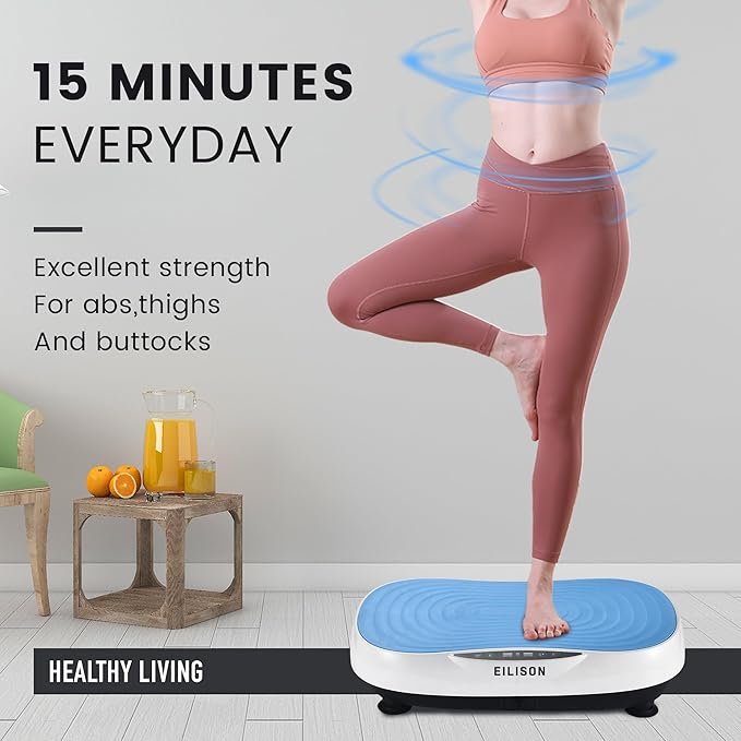 EILISON Glory Vibration Plate Exercise Machine - Whole Body Workout Vibration Fitness Platform Equipment for Home & Travel Workout, Weight Loss, Toning & Wellness