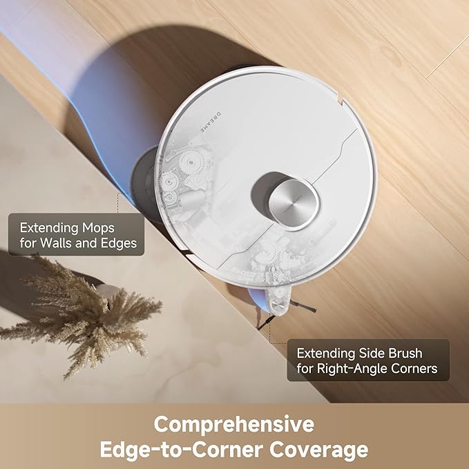 DREAME L40s Ultra Robot Vacuum and Mop, 19,000Pa Suction, Auto-Empty, Mop Self-Cleaning, 100% Detangling DuoBrush, Extending Mops and Side Brush, 1.57in Obstacle Clearing, App & Voice Control (White)