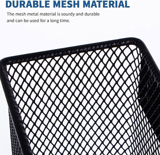 dedoot 6 Pack Magnetic Pen Holder, 3.45x2.3x2.6inch Magnetic Basket Locker Organizer Metal Mesh Pencil Memo Holder for Whiteboard, Fridge, Desk, Offices